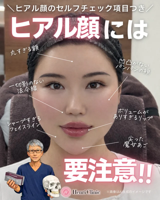 「なんか顔がパンパン…？」それ、もしかしてヒアル顔かもしれません⚠️

ヒアルロン酸は本来、
✔ 若々しさを取り戻す
✔ バランスを整える
✔ 自然な美しさを引き出す

ための治療です💉

しかし、
入れすぎ・部位の偏り・短期間の繰り返し注入で「オーバーフィルド症候群（Overfilled Syndrome）」と呼ばれる不自然な顔になってしまうことがあります😢

📌 ヒアル顔セルフチェック5項目

□ 頬がパンパンに見える
□ 目の下がぷくっと膨らんでいる
□ 顔に影がなくのっぺりしている
□ 笑うと顔が引きつる
□ 唇がぷくぷくしている

1つでも当てはまる方は要注意🙅‍♀️

一見キレイに見えても、動いたときに違和感が出ることが多いのが特徴です。

⚠️ ヒアル顔になりやすい行動

・法令線だけ何度も注入
・顎先だけにヒアルロン酸
・シワや影を消すことに執着
・短期間で繰り返し注入
・1回で大量注入（10cc以上）

パーツだけを治療すると顔全体のバランスが崩れやすくなります😢

当院が大切にしているのは

🕊「本来の美しさを引き出すこと」🕊

✔ 適切な診断
✔ 適切な製剤
✔ 適切な部位・量

そして何より
高い技術を持つ医師が施術すること🥼

無理に入れるのではなく、自然なスローエイジング治療を行っています。

「自分もヒアル顔かも…？」
と思った方は一度ご相談ください💉

📍アンリクリニック名古屋院

ぜひ保存してヒアル顔チェックに使ってください📌

#ヒアルロン酸注入